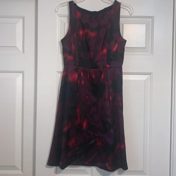 - 🐦 - Theory sz 2 100% Silk. Black, Purple and Pink Mixed Color Dress - Picture 7 of 9